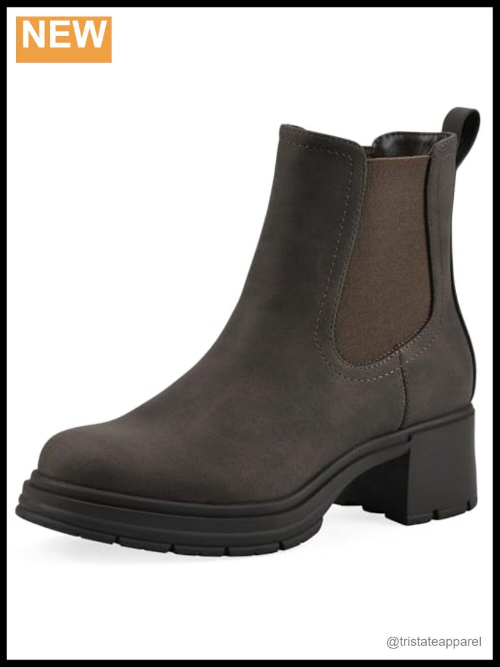 Cushioned Block Heel Chelsea Ankle Bootie PU Leather Slip-On